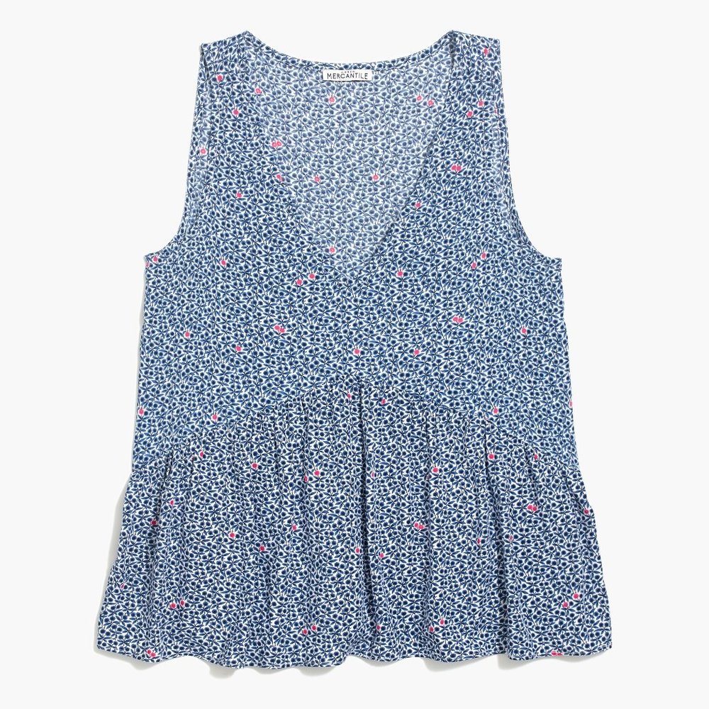 J. Crew Mercantile Floral Tank w/ Empire Waist S